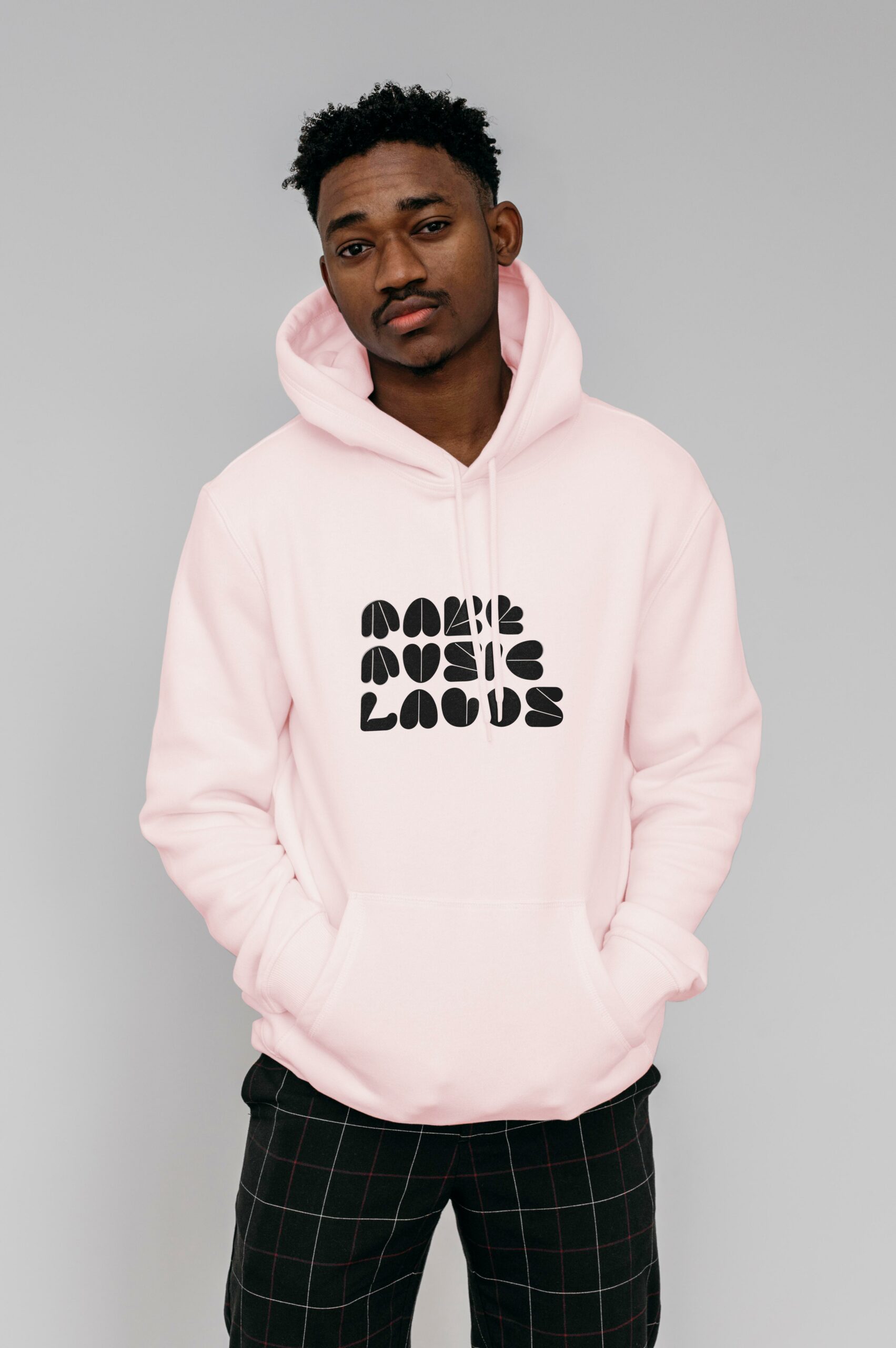 MML male light pink hoodie